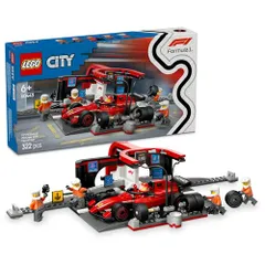 レゴ(LEGO) シティ F1(R) Ferrari レースカーのピットイン おもちゃ 玩具 誕生日 プレゼント ブロック 知育男の子 女の子 子供 6歳 7歳 8歳 9歳 乗り物 車 ミニカー 60443☆彡 25583e43