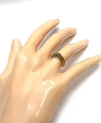 K18 / PT850 コンビ 3連風デザイン リング 指輪 ＃11  2.5ｇ  11号 18金