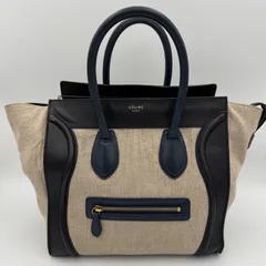 CELINE セリーヌ ラゲージ ミニショッパー トートバッグ ハンドバッグ キャンバス リネン ベージュ ブラック ネイビー メンズ レディース ユニセックス 165212