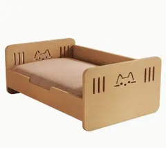 天然木製 ペットベッド 防湿 通気性 オールシーズン対応 小型犬 中型犬 猫用 滑り止め加工 洗えるカバー付き インテリア調