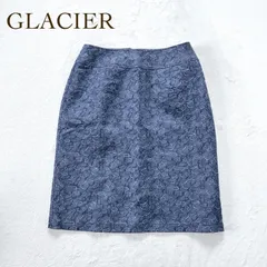 グラシア タイトスカート　刺繍 ミディ丈 ネイビー（M）裏地あり　花柄　きれいめ　オフィスカジュアル