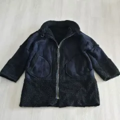 ブラック ムートン ロング コート