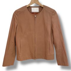 Ballsey ラムレザーノーカラージャケット ベージュ 36*ZC570 Ballsey ボールジィ ラムレザーノーカラージャケット 羊革 ライダース