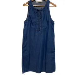 美品 Stella McCartney ステラマッカートニー ノースリーブ デニム ミニワンピース サイズ38 インディゴ レディース 古着 中古 USED
