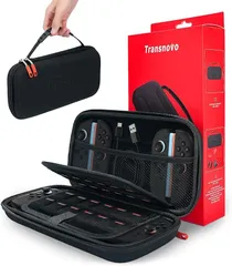 TRANSNOVO 対応 Switch 2 ケース ニンテンドースイッチ2対応 収納バッグ 大容量24ゲームカードスロット付き メッシュポケット内蔵 コントローラー/充電ケーブル収納可防塵・防水・耐衝撃 旅行用 持ち運び便利 (ブラック,  単品)