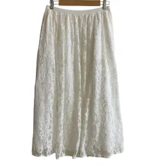 未使用 FOSSI フォッシィ レースロングスカート サイズ42 ホワイト レディース 古着 中古 USED