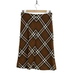 Burberry LONDON(バーバリーロンドン) ロングスカート サイズ38 L レディース美品  - ダークブラウン×黒×マルチ チェック柄