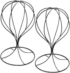 I'm so happy 帽子スタンド アイアン 卓上 ハット ウィッグ 帽子置き おしゃれ ディスプレイ 什器 2個 (ブラック)