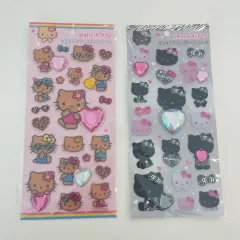 新品) ハローキティ タンニングキティ ブラックキティ レオパード ゼブラ キラキラ ラインストーン ステッカー