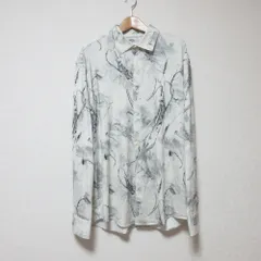 美品 ZARA ザラ 水彩プリント 長袖 シャツ M オフホワイト メンズ 古着 中古 USED