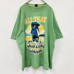古着 used　Disney　ディズニー　半袖プリントTシャツ　キャラクターT　緑　グリーン　3XLサイズ