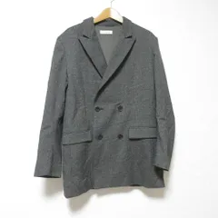 美品 STATE OF MIND ステートオブマインド グレンチェック ブレザー ダブルブレスト テーラードジャケット S グレー レディース 古着 中古 USED