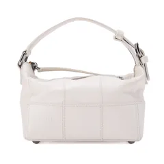 CHANEL シャネル　キャビアスキン　チョコバー　ロゴマーク　ハンドバック　白 　シルバー金具　ブランド【中古】【送料無料】