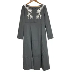 美品 24AW PROPORTION BODY DRESSING プロポーションボディドレッシング エンブロイダリー ロングワンピース サイズM グレー レディース 古着 中古 USED