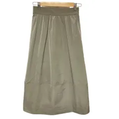 美品 UNITED ARROWS ユナイテッドアローズ ロングギャザースカート 36 グレー レディース 古着 中古 USED