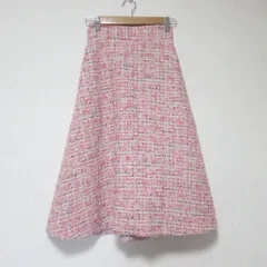 美品 Maglie par ef-de マーリエパーエフデ ツイード スカート サイズ5 ピンク レディース 古着 中古 USED