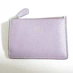 美品 COACH コーチ カード・コインケース パスケース 定期入れ キーリング付き F12186 パープル レディース 古着 中古 USED