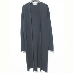 美品 theory luxe セオリーリュクス ロングニットカーディガン 38 ダークネイビー レディース 古着 中古 USED