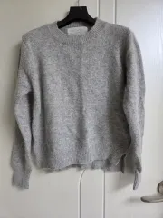PIGMENT グレー ウール70% アンゴラ15% ラウンドネック ニット