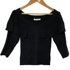 未使用 23SS SNIDEL スナイデル ケープニットプルオーバー F ブラック レディース 古着 中古 USED