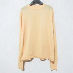 美品 BEAUTY&YOUTH ビューティー＆ユース コットンナイロン天竺 クルーネック ロングスリーブ Tシャツ 1612-299-5368 オレンジ レディース 古着 中古 USED