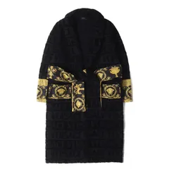 VERSACE ヴェルサーチ バスローブ ブラック 黒 サイズ:M | Barocco＆Robeコレクション | メデューサ バロック ロゴモノグラム パイルコットン バスローブ | イタリア製 ブランド 羽織り【メンズ】【中古】のサムネイル