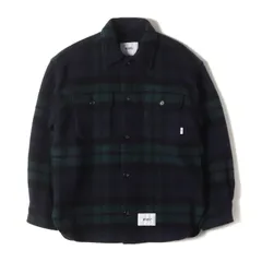 WTAPS ダブルタップス ジャケット グリーン ネイビー サイズ:M | 24AW モッサウール チェック シャツジャケット (WCPO 02 / JACKET / WOPL. MOSSER. TEXTILE) | アウター ブルゾン【メンズ】【中古】