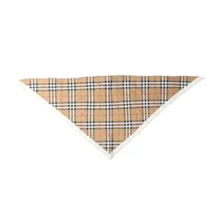 【美品】BURBERRY バーバリー | クラシック ノバチェック シルク トライアングル スカーフ | MADE IN ITALY | ベージュ系 | サイズ:85×44cm | ブランド ファッション アイテム【メンズ】【中古】