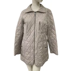 186005 BURBERRY バーバリー キルティングジャケット 40 ベージュ 裏ノバチェック ポリエステル レディース