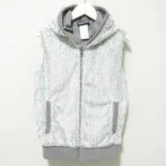 良品 Patagonia パタゴニア ジップアップ フーデッド ボアフリースベスト ジャケット 25915 小さいサイズ XS グレー レディース 古着 中古 USED