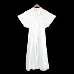 23SS CELFORD セルフォード メタルボタンタックシャツワンピース 半袖 バルーンスリーブ ロングドレス CWFO232051 36 ホワイト レディース 古着 中古 USED