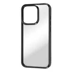 iPhone 14 Pro クリア スマホ ケース カバー メタリック フレーム クリア ブラック 透明 傷に強い 耐衝撃 頑丈 丈夫 ストラップホール 付 【定形外郵便にて発送】【一週間以内発送】