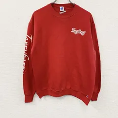 古着 used　～90s　RUSSELL ATHLETIC　ラッセル　スウェット/トレーナー　前V　赤　レッド　XLサイズ
