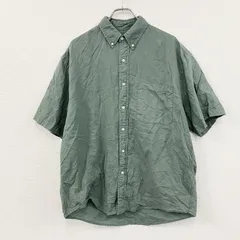 古着 used　90s～　Eddie Bauer　エディーバウアー　半袖シャツ　ボタンダウンシャツ　ヴィンテージ　グリーン　Mサイズ