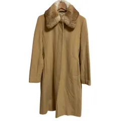 美品 INED イネド アンゴラウール ラビットファー 毛皮 コート サイズ2 キャメル レディース 古着 中古 USED