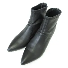 良品 Odette e Odile オデットエオディール ユナイテッドアローズ ポインテッドトゥ ショートブーツ ブーティー 21.5cm ブラック レディース 古着 中古 USED