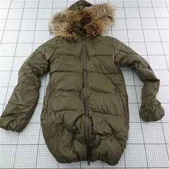 ◇ ⊇ デュベティカ DUVETICA ファー付ダウンジャケット 40 カーキ系 レディース E  【1512220050950】