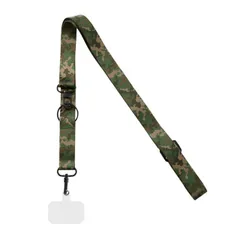 スマホ ショルダーストラップ 迷彩 カモフラ グリーン 長さ調節可能 太幅 ストラップホルダー 全機種対応 iPhone スマホ 携帯ストラップホルダー 携帯ストラップ ベルト 肩掛け 首掛け 【定形外郵便にて発送】【一週間以内発送】