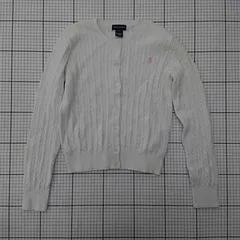 ◇ Θ ラルフローレン Ralph Lauren ケーブルニットカーディガン ホワイト系 XL レディース E  【1512220051322】