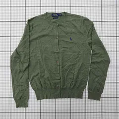 ◇ Θ ポロ ラルフローレン Polo Ralph Lauren ピマコットン カーディガン グリーン系 メンズ M E  【1512220051674】