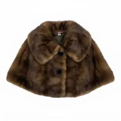 31a21 KOPENHAGEN FUR コペンハーゲン ファー デミバフミンク ポンチョ ケープ サイズF 茶系 最高級本毛皮 Mink Fur Capet18r