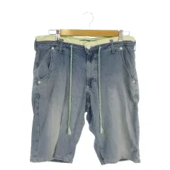 エドウィン EDWIN 503 Jerseys ハーフパンツ デニム L 青 ブルー インディゴ 無地 ドローストリング ハーフ丈 /AO30 ■GY61