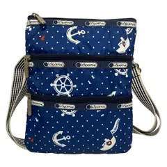 LESPORTSAC(レスポートサック) ショルダーバッグ - ネイビー×白×レッド ドット柄/マリン柄/ミニバッグ