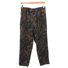 ビームスハート BEAMS HEART プリント ワイド イージー パンツ ウェストゴム ペイズリー柄 総柄 S 黒 ブラック マルチカラー 42-23-0402-459 IBO87