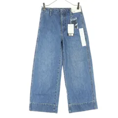 未使用 UNIQLO U ユニクロユー アンクル ワイドデニムパンツ w23 ブルー レディース 古着