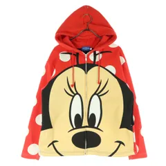 TOKYO DISNEY RESORT 東京ディズニーリゾート 裏起毛 長袖 ジップパーカー S レッド系 ミニーマウス レディース 古着
