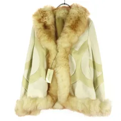 未使用 LAMOAELLE ラモエル 長袖 フェイク ファーコート L アイボリー系 レディース 古着