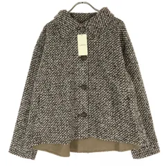 未使用 calmoo カルムー ウール混 長袖 ツイードジャケット F ブラウン レディース 古着