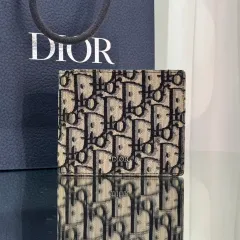 正規品 ディオール オブリーク ジャカード コンパクト 二つ折り財布