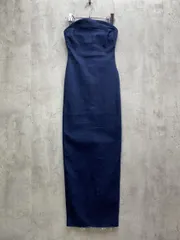 新品 ZARA ザラ ベアトップ ストラップレス デニム ドレス ワンピース ストレッチ カットオフ sizeUSA XS/濃紺 ◇■レディース